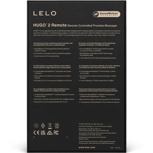 Hugo 2 Prostate Massager with Remote Control Black – Lelo