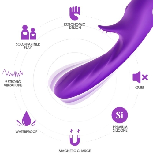Romance Vibrator With Stimulator Purple | Armony
