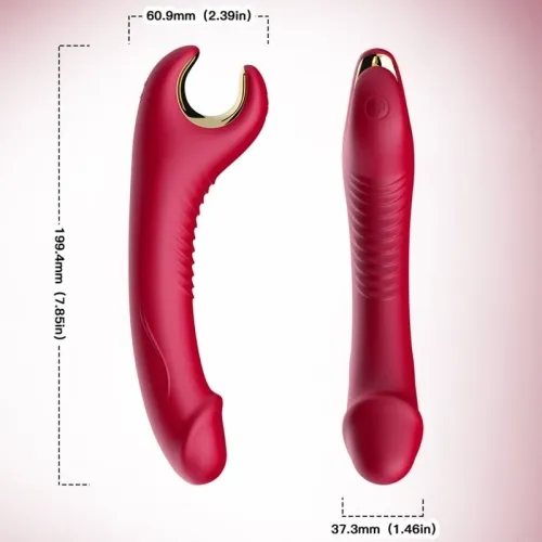 Prince Dildo Vibrator & Rotator Red | Armony