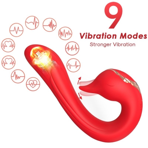 Dolphin Vibrator Multiposition & Heat Effect Red | Armony