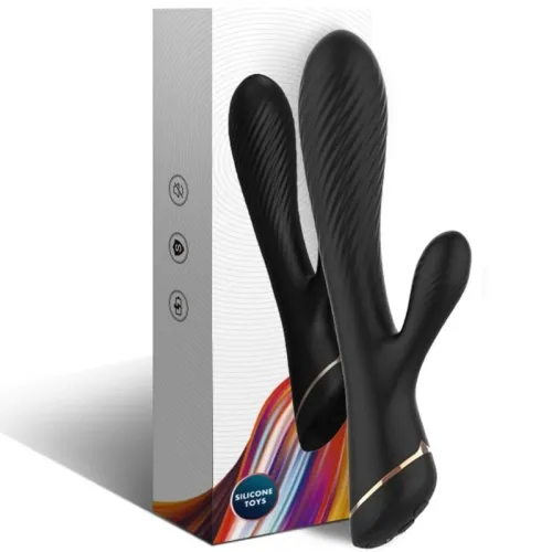 Silicone Rabbit Vibrator Black | Armony