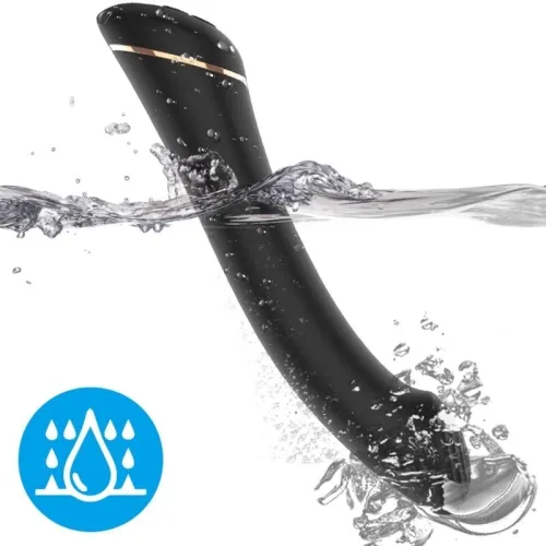 Flat-head vibrator, black silicone | Armony