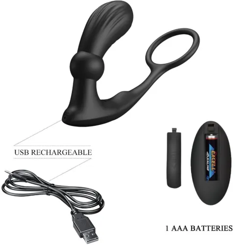 Warren Black Anal Ring & Vibrator – Pretty Love