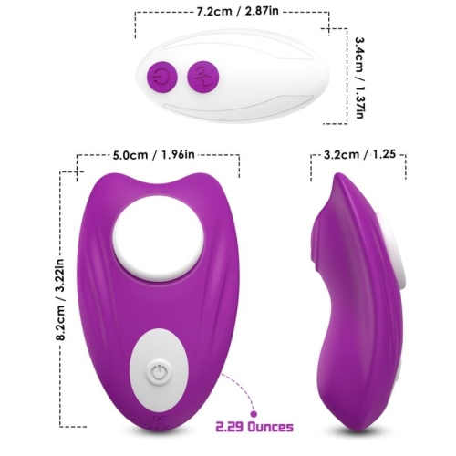 Butterfly Slip Vibrator with Remote Control, Purple | Armony