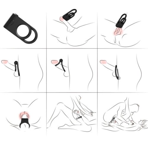 Twins Doppelring-Vibrator Für Paare Schwarz  –  Armony
