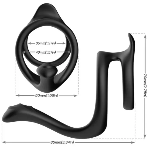 Tail Double Anal Ring Black – Armony