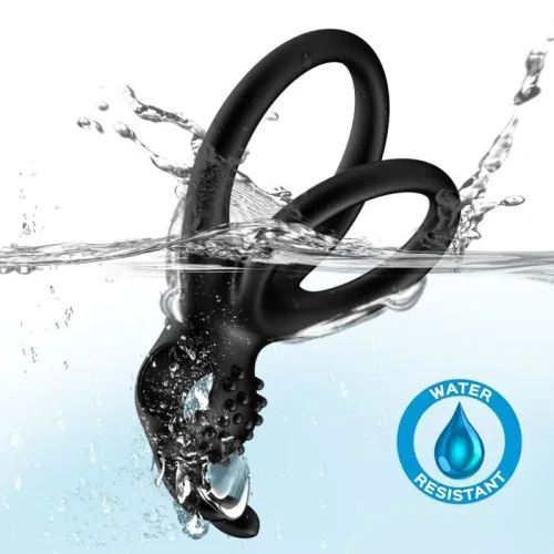 Traveler Double Ring Vibrator for Couples Rabbit Black – Armony