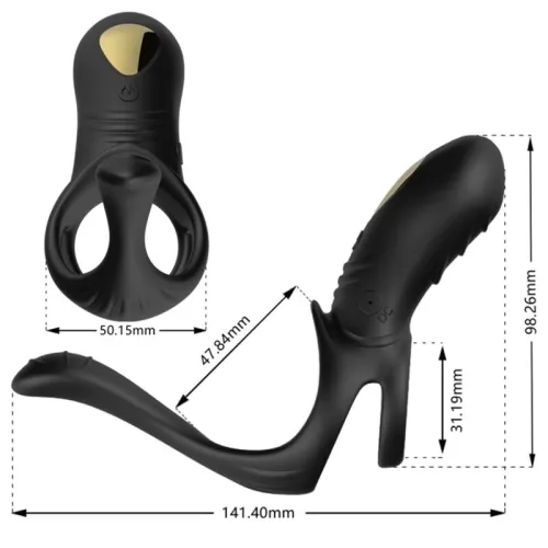Joy Jumper Vibrating Ring for Couples & Anal Plug Black – Armony