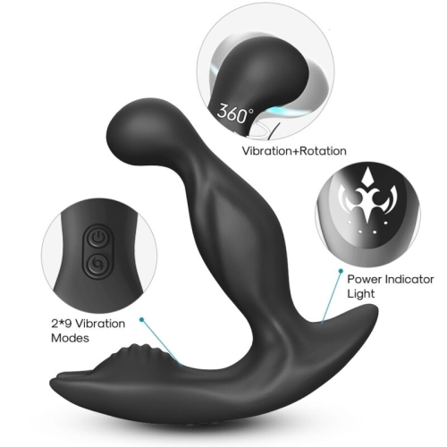 Bat King Prostate Vibrator Rotator Black  –  Armony