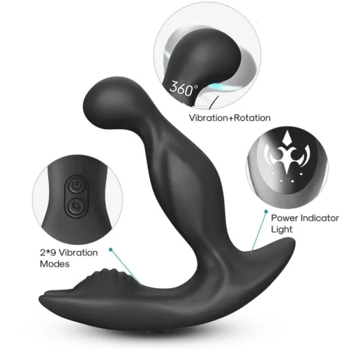 Bat King Prostate Vibrator Rotator Black – Armony