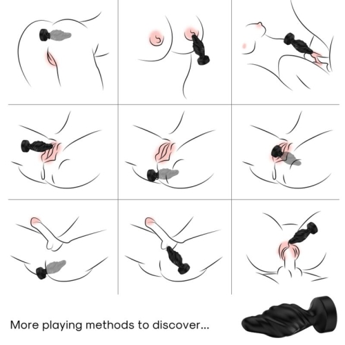 Vibrator & Anal Plug Remote Control Black  –  Armony
