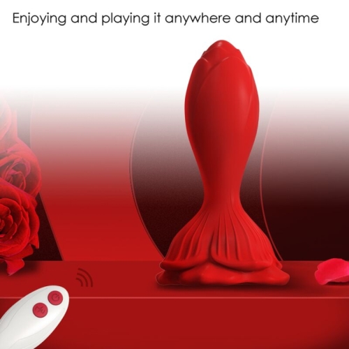 Vibrator & Analplug Rose In Rot  –  Armony