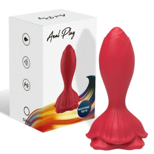 Vibrator & Anal Plug Rose In Red – Armony