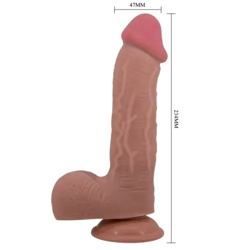 Dildo Der Sliding Skin-Serie Mit Saugnapf Braun 23,4cm – Pretty Love