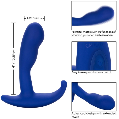 Gebogener Analstimulator & Vibrator Blau | Admiral