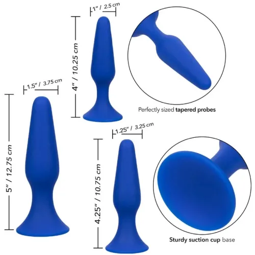 Anal plug set of 3 blue – admiral