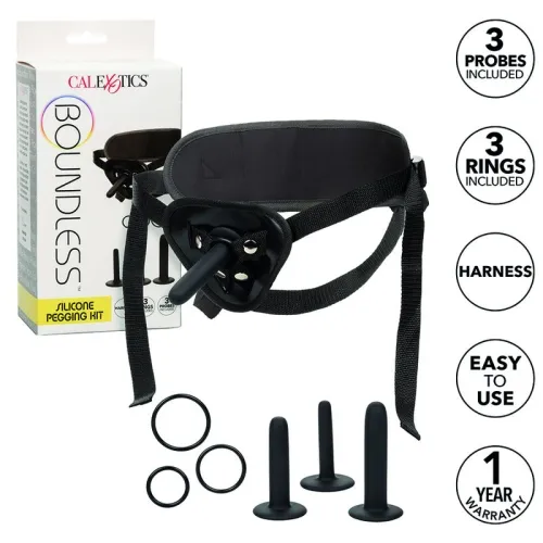 Silikon-Pegging-Set mit Geschirr, drei Sonden und Ringen, einfach zu bedienen, ein Jahr Garantie.