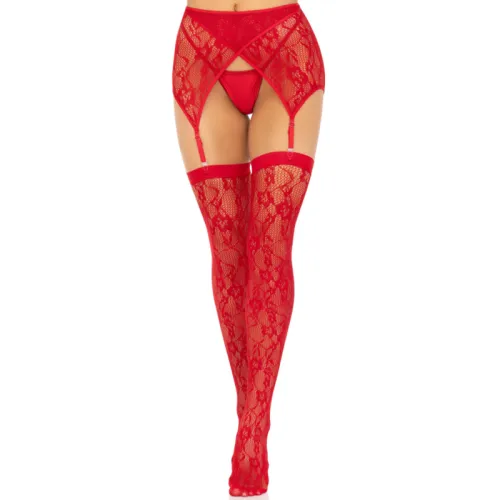 Spitzen Oberteilhöchste & Strapsgürtel Rot – Leg Avenue