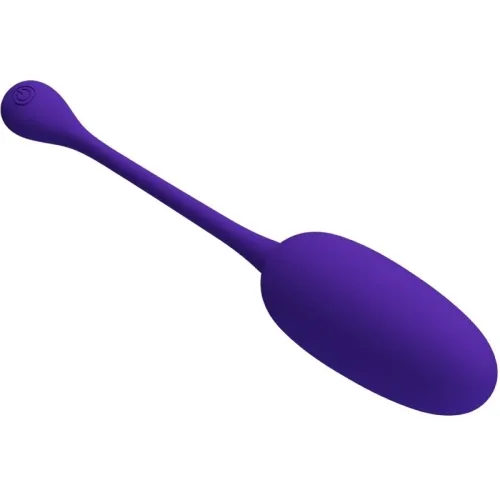 Purple, egg-shaped vibrator with a long handle and on/off switch.