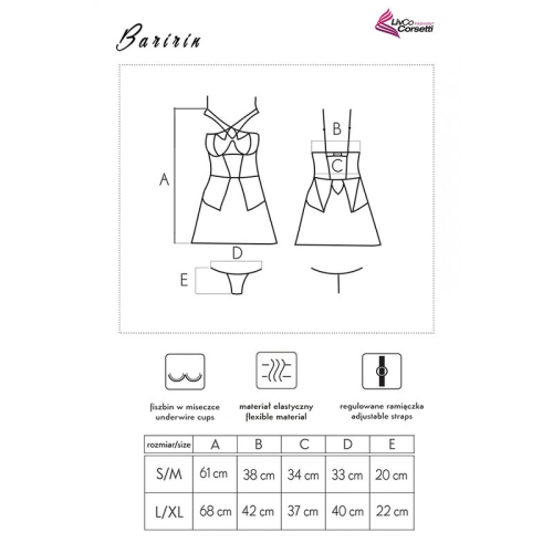 Baririn Lc 90633 Hemd + Hose Schwarz | Livco Corsetti Fashion