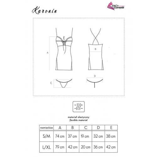 Karonin Lc 90628 Hemd + Hose Schwarz L/XL | Livco Corsetti Fashion