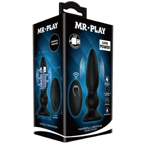 Anal Plug with Remote Control Black – Mr Play