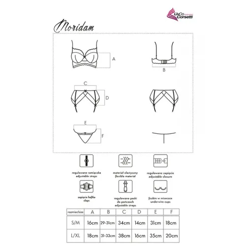 Moridam Bh + Strumpfgürtel + Slip Schwarz L/Xl – Livco Corsetti Fashion