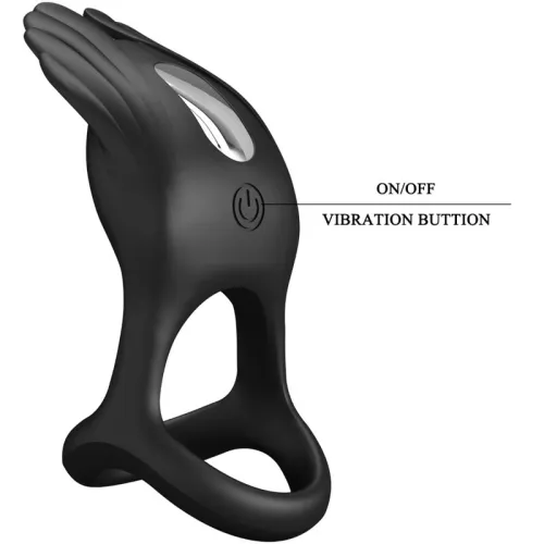 Vibrant Penis Ring 7 Modes Black Silicone – Pretty Love