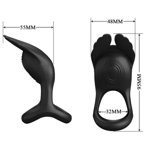Vibrant Penis Ring 7 Modes Black Silicone – Pretty Love