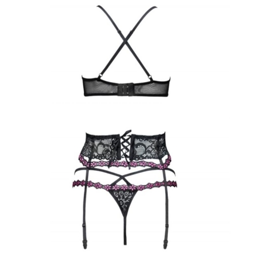 Snehana Lc 90443 BH + Strumpfgürtel + Höschen Schwarz L/XL | Livco Corsetti Fashion
