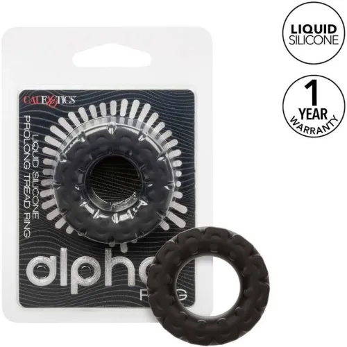 Black silicone ring in packaging, with the text "Liquid Silicone" and "1 Year Warranty".