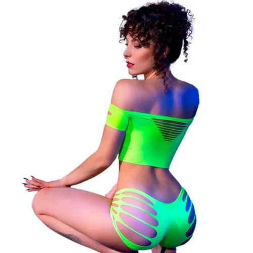 Cr 4433 Top & Shorts Green S/M – Chili rose