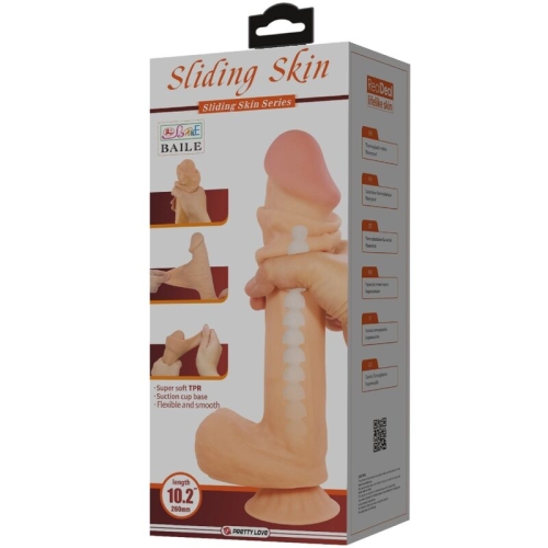Realistischer Sliding Skin Dildo Mit Saunapf Hautfarben 26cm | Pretty Love