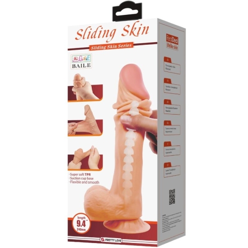 Realistischer Sliding Skin Dildo Mit Saugnapf 24cm | Pretty Love