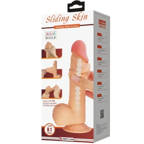 Sliding Skin Dildo with Suction Cup, Skin Toned, 20.6cm – Pretty Love