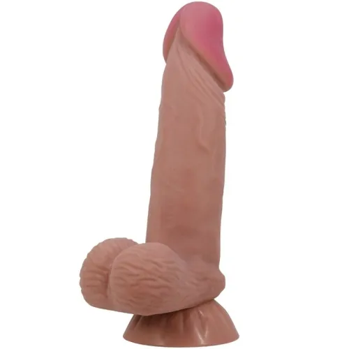 Realistischer Sliding Skin Dildo Mit Saugnapf Braun 19,4cm – Pretty Love