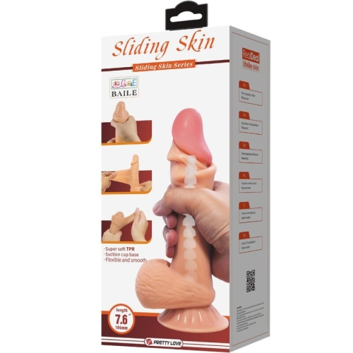 Realistischer Sliding Skin Dildo Mit Saugnapf 19,4cm | Pretty Love