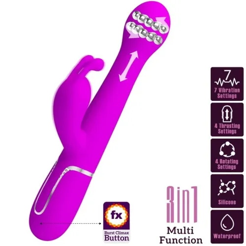 Dejon Rabbit Vibrator 3 In 1 Purple | Pretty Love