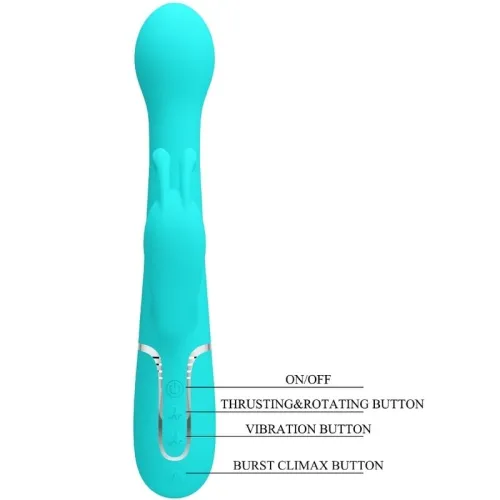 Dejon Rabbit Vibrator 3 In 1 Aqua Green | Pretty Love