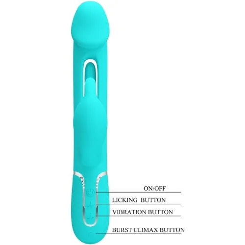 Dejon Rabbit Vibrator 3 In 1 Aqua Green | Pretty Love