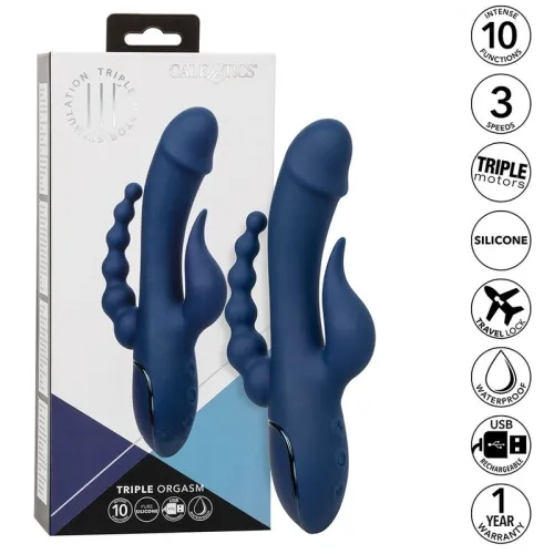 Triple Orgasm Vibrator Blau | Calex
