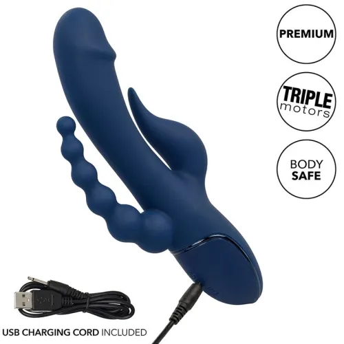 Triple Orgasm Vibrator Blau | Calex
