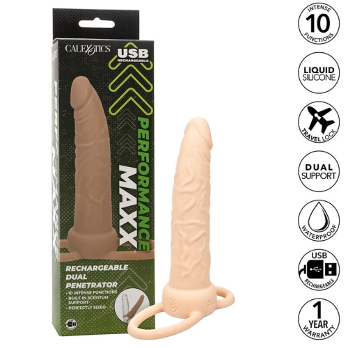 Performance Maxx Wiederaufladbarer Dual Penetrator, Helle Haut | Calex