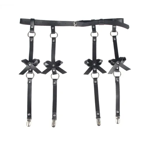 Leather Chain Leg Harness Black – Subblime