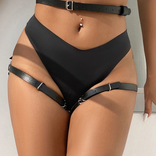 Leder Hüft Und Bein Harness Schwarz | Subblime
