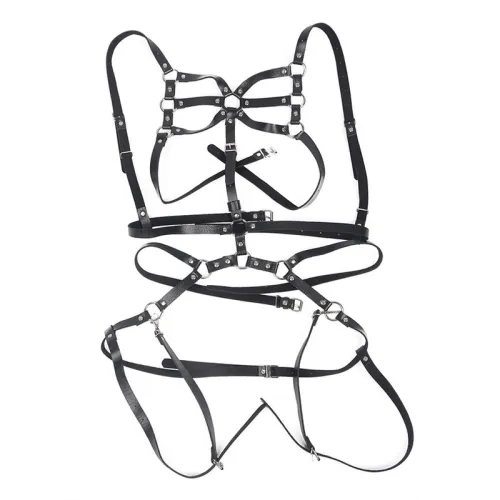 Körperharness Verstellbare Riemen Leder Schwarz – Subblime