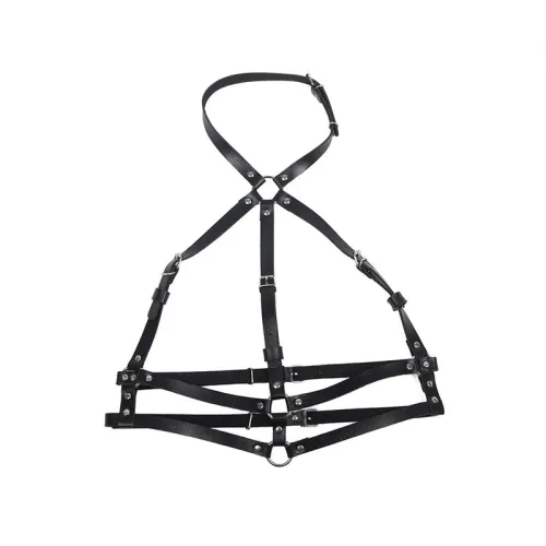 Leather ring chest harness black Os – Sublime