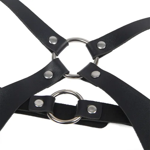 Ganzkörperharness Mit Lederschnallen Schwarz – Subblime