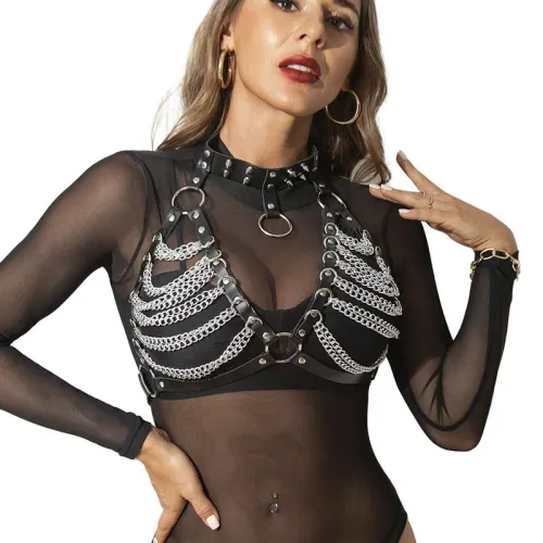 Harness Bra and Necklace with Chains – Subblime