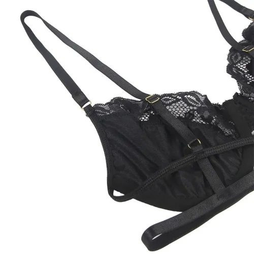 3-Piece Lace Bra Set, Black, L/XL – Subblime